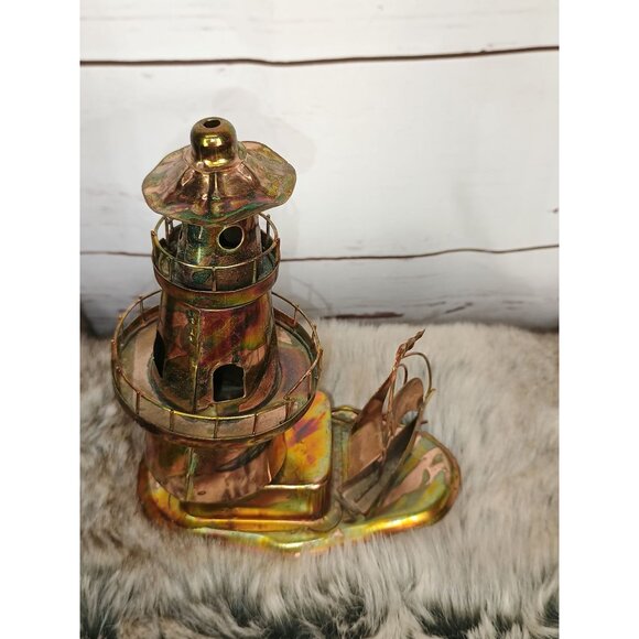 Vintage Brass Musical Lighthouse & Sailboat‎ Figurine Berkeley (Works) - Picture 2 of 5